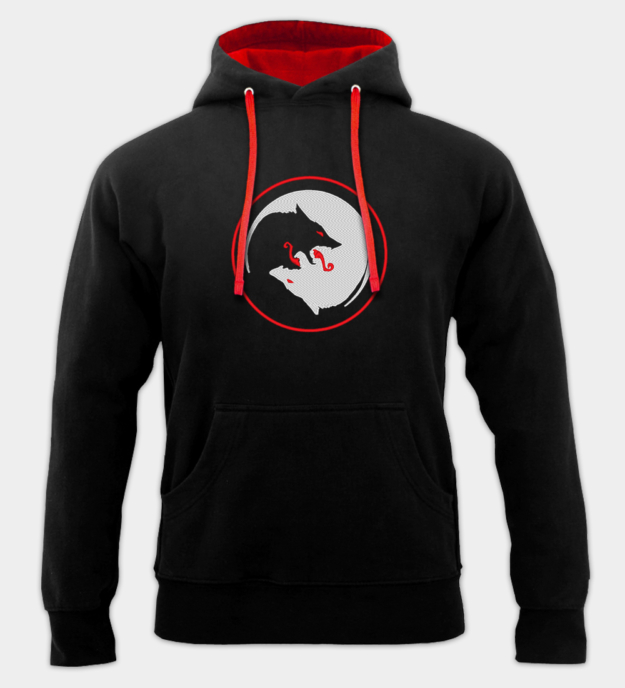 Bluza z Kapturem Haftowana Wilki Odyna