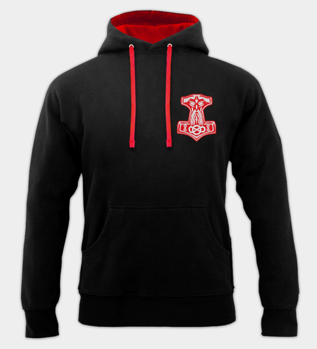 Bluza z Kapturem Haftowana Mjölnir