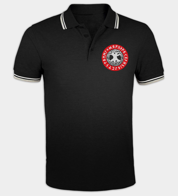 Polo Haftowana Runiczny Yggdrasil