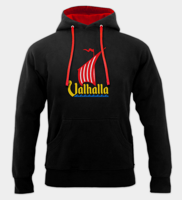 Bluza z Kapturem Haftowana Drakkar Wikingów