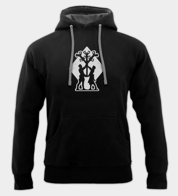 Bluza z Kapturem Haftowana Motyw Algiz